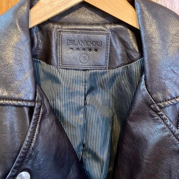 Blank NYC Vegan Leather Moto Jacket in Dark Chocolate Brown - Picture 3 of 4